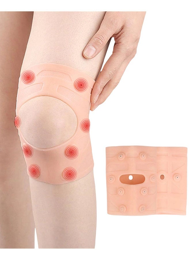 وسادات دعامة للركبة من السيليكون قابلة للتنفس، مثبت للركبة مفتوح، أكمام ضغط مغناطيسية للركبة، وسادات حماية للركبة للتعافي من إصابة الأربطة (نمط طويل) - Image 1